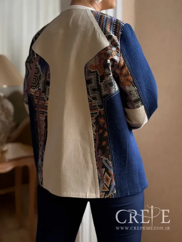 کت ژاکارد و جین طرحدار