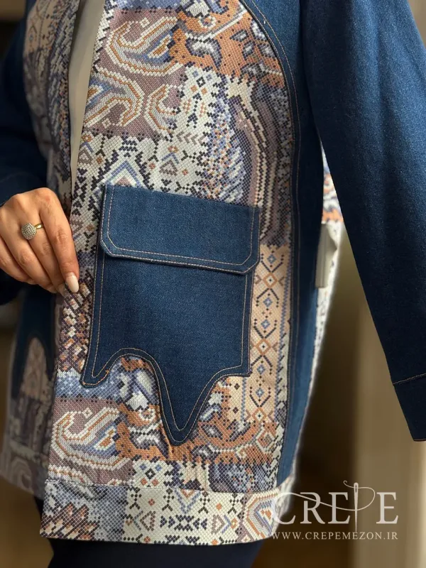 مانتو جین و ژاکارد ترکیبی