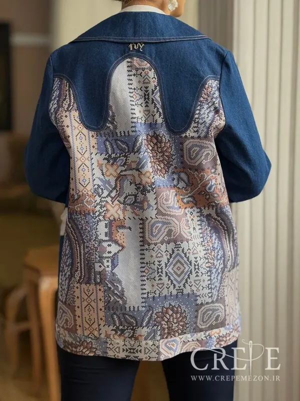 مانتو  ترکیب جین و ژاکارد 