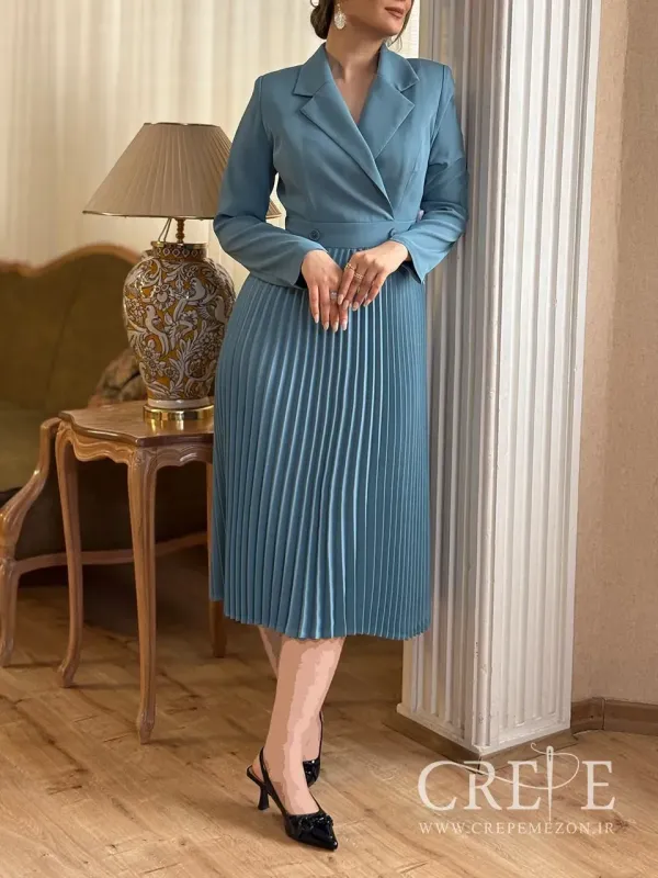 پیراهن مانتویی دامن پلیسه