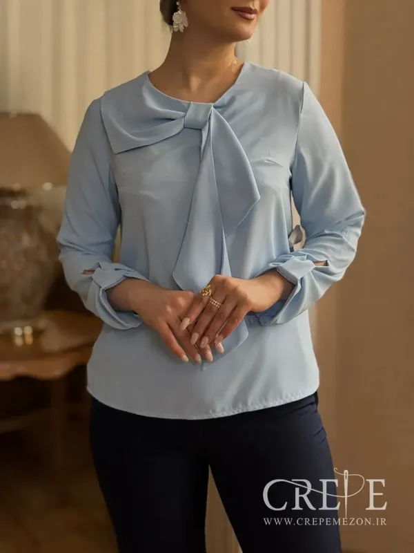 شومیز پاپیونی آستین گت