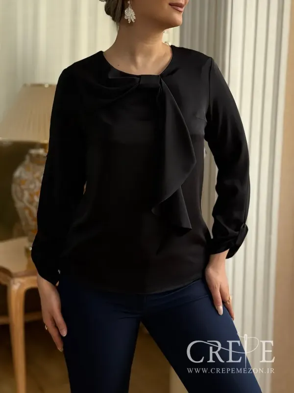 شومیز پاپیونی آستین گت