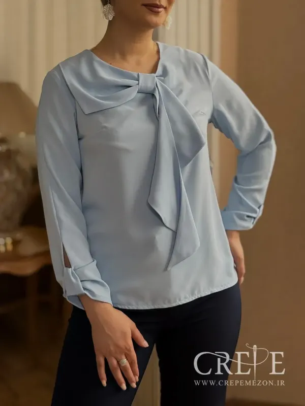 شومیز پاپیونی آستین گت