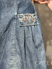 ست سارافان جین و تیشرت گلدوزی