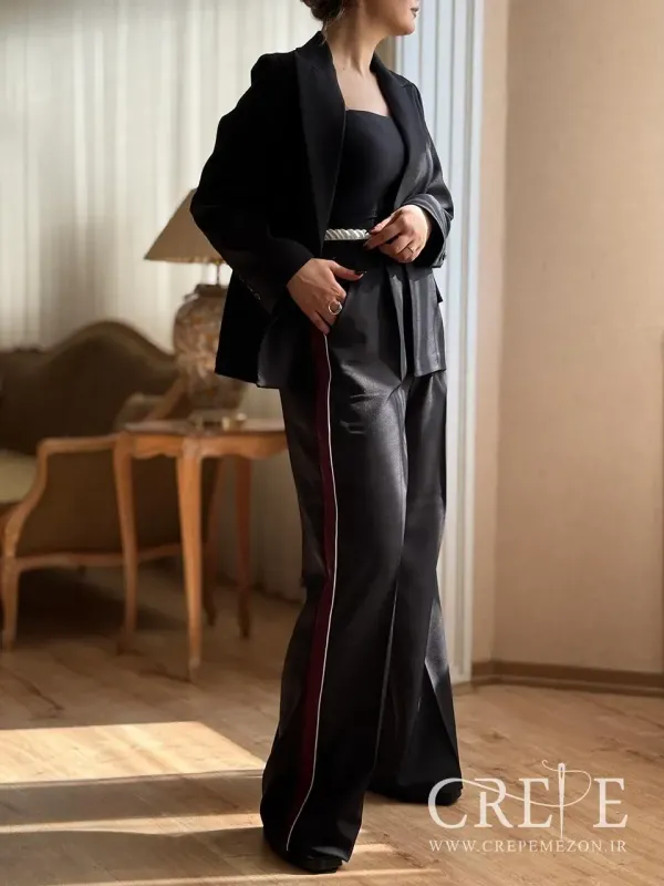 کت و شلوار بغل نوار زرشکی