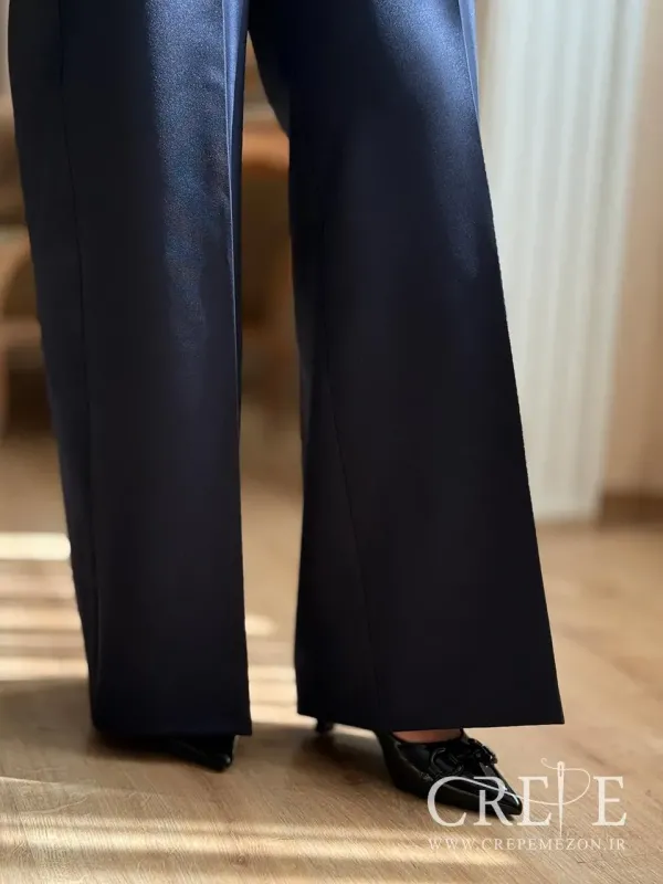 شلوار کرپ واید کمردار قد 114