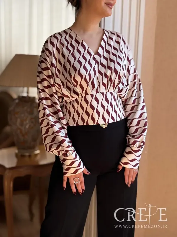 کراپ ساتن یقه هفت