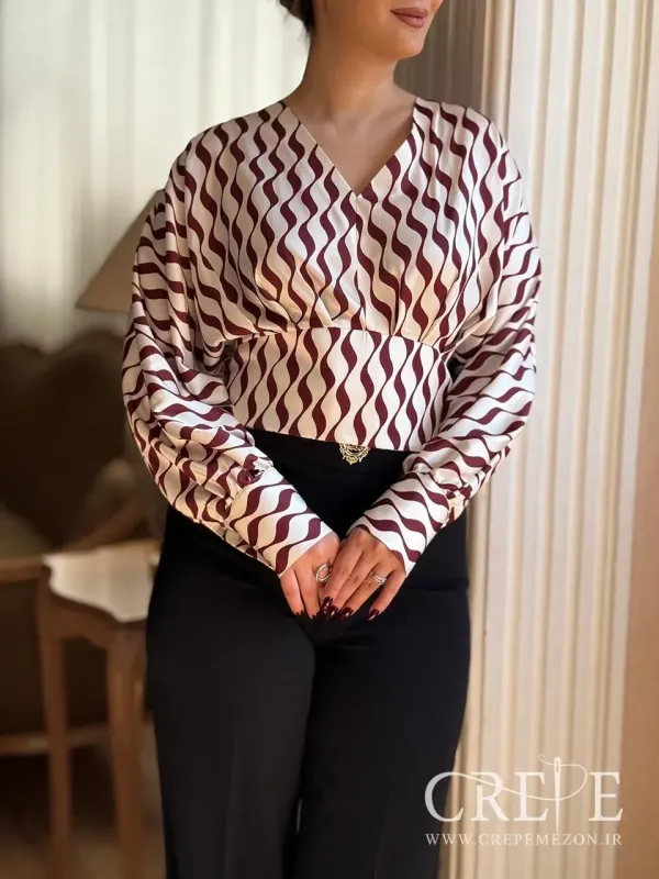 کراپ ساتن یقه هفت