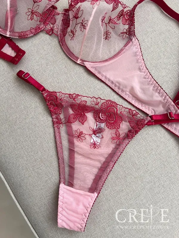 ست توری طرح گلدوزی ژینا