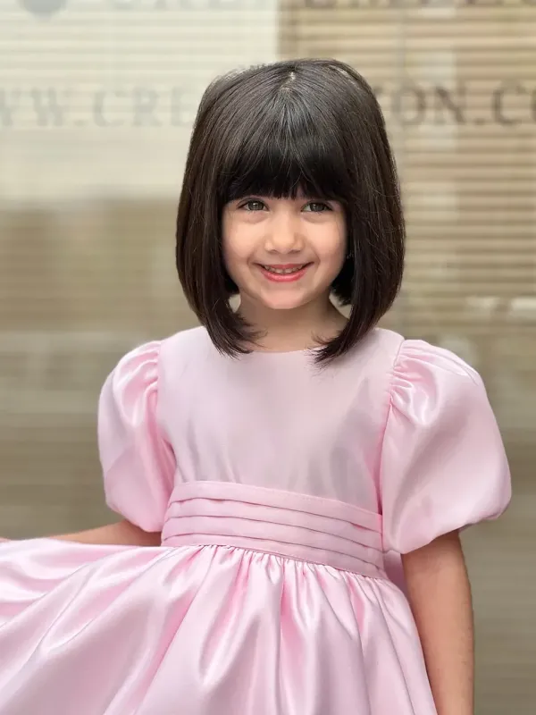 پیراهن ساتن آستین پفی