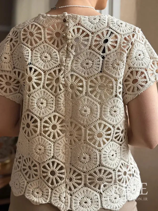 شومیز  دو تیکه قلاب بافی