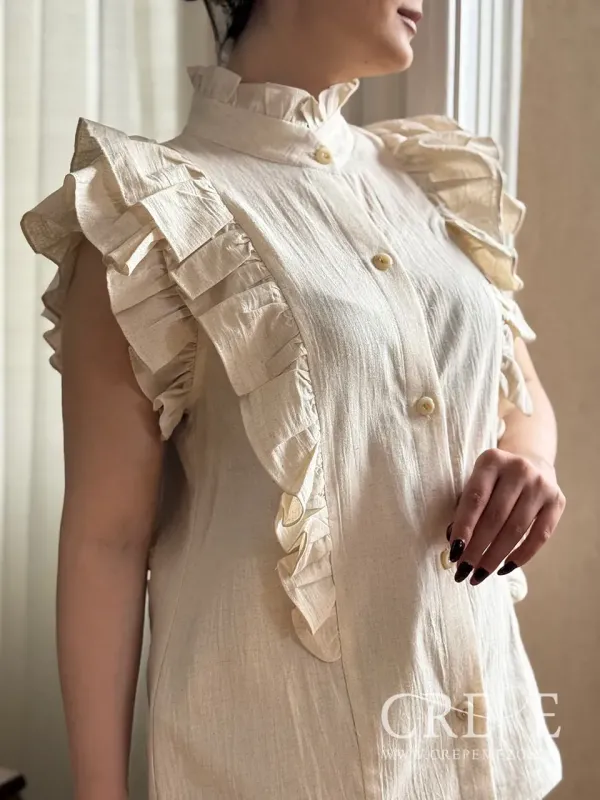 تاپ آستین حلقه چیندار