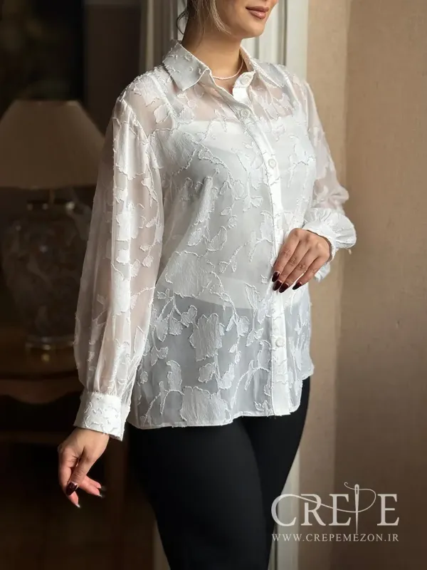 شومیز دوتیکه حریر طرحدار