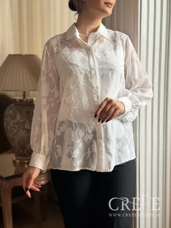 شومیز دو تیکه حریر طرحدار