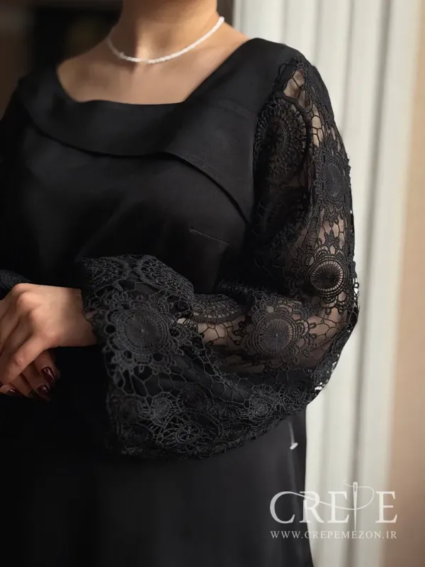 شومیز ساتن آستین گیپور