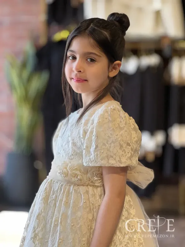 پیراهن گیپور مرواریدی