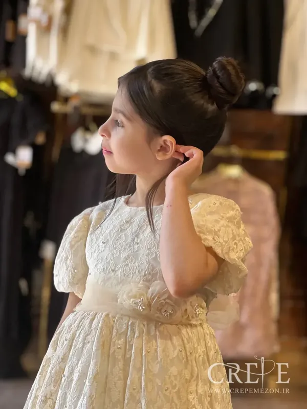 پیراهن گیپور مرواریدی