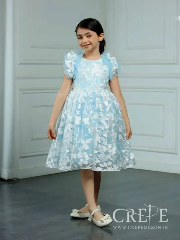 پیراهن تور کمر مرواریدی 