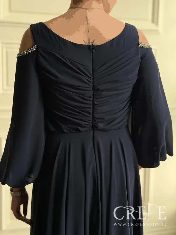 ماکسی بالا تنه چین دار نگینی