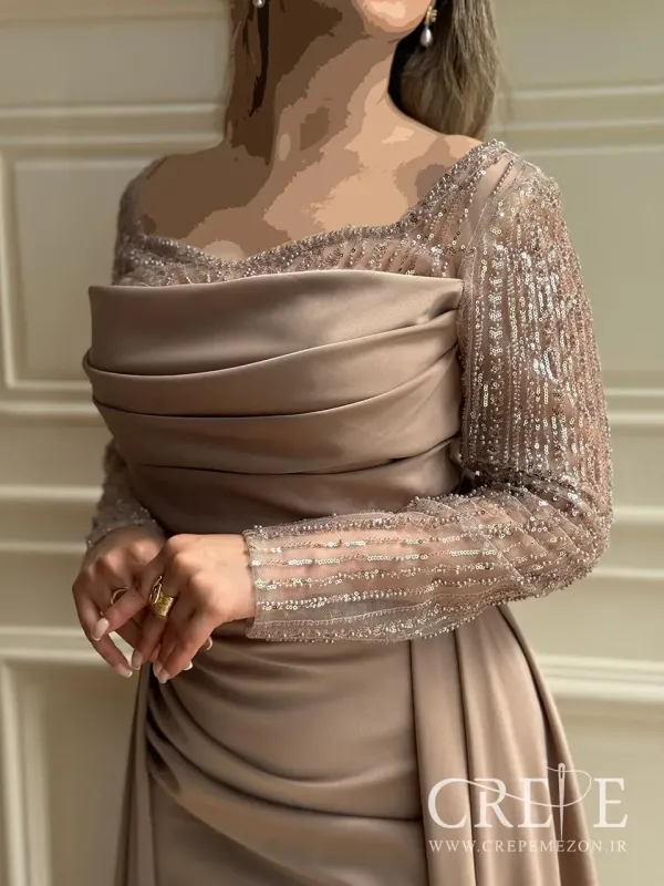 ماکسی یقه دلبری آستین دار یکتا