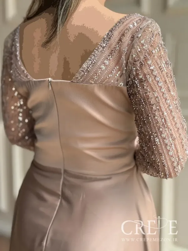 ماکسی یقه دلبری آستین دار یکتا