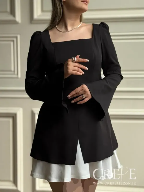 پیراهن کوتاه یقه خشتی