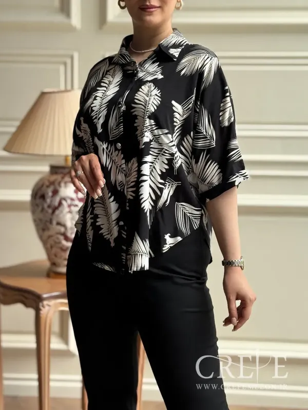 شومیز آستین کوتاه دو جیب  