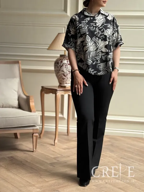 شومیز آستین کوتاه دو جیب  