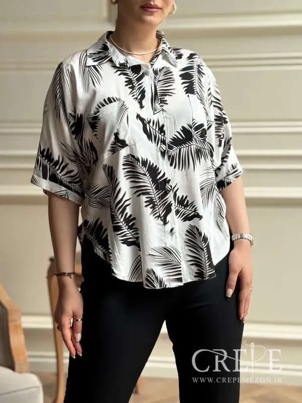 شومیز آستین کوتاه دو جیب  