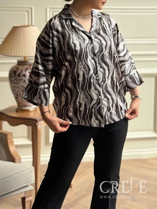 شومیز ساتن آستین سه ربع 