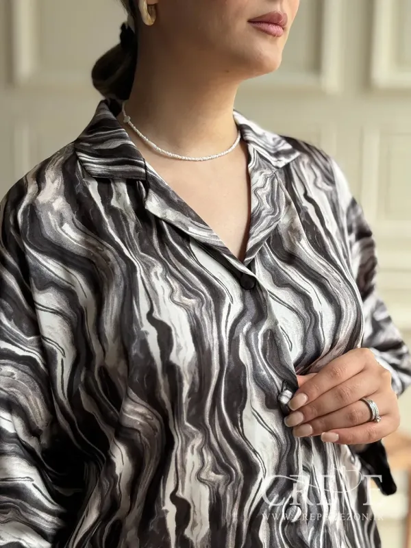 شومیز آستین سه ربع ساتن