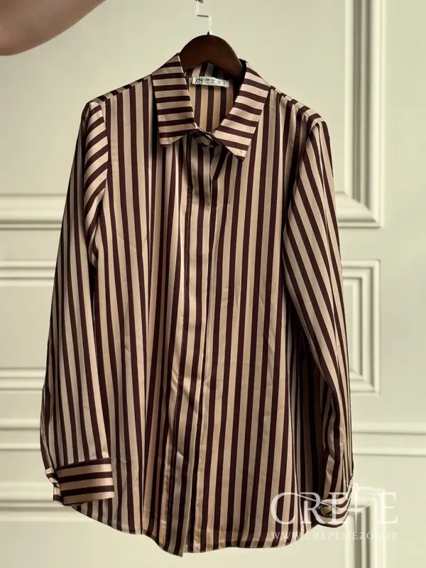 شومیز یقه مردانه دکمه مخفی