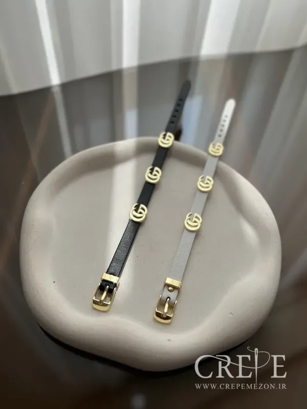 دستبند چرم طرح برند