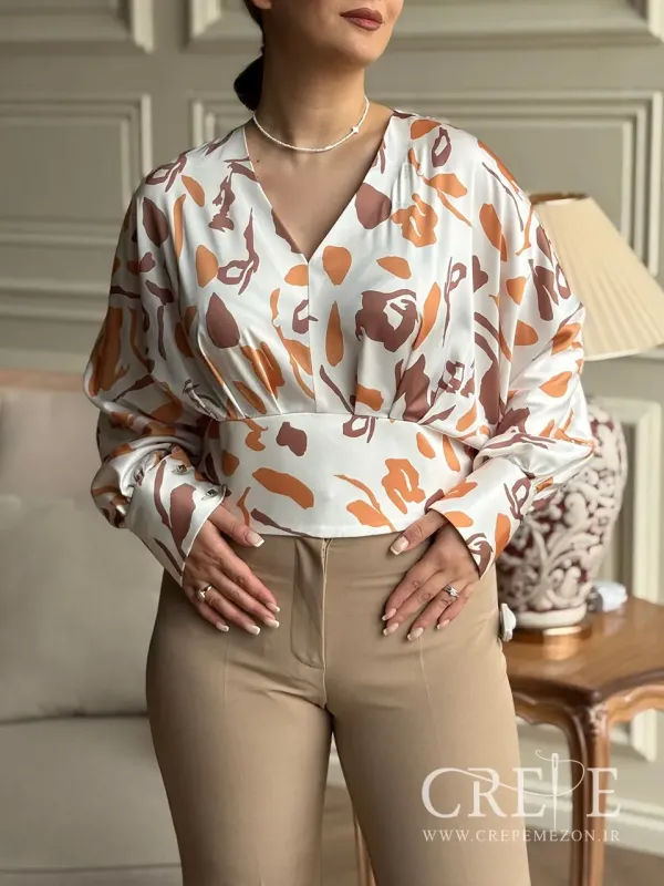 کراپ ساتن یقه هفت