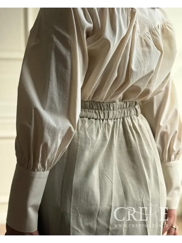 دامن لینن کمر کش قد 92