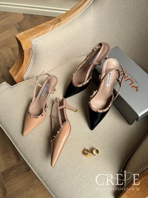 کفش جلو پرچی پاشنه 6.5 سانت 