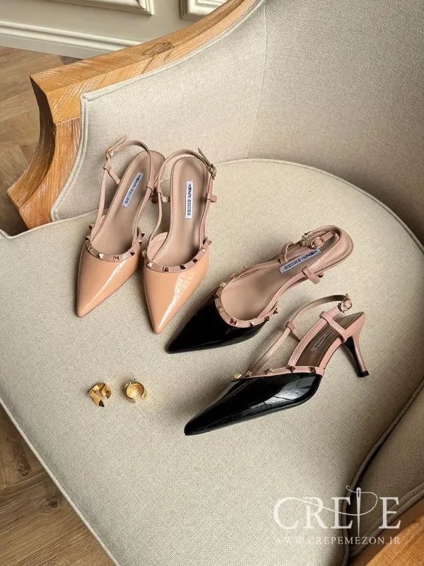 کفش جلو پرچی پاشنه 6.5 سانت 