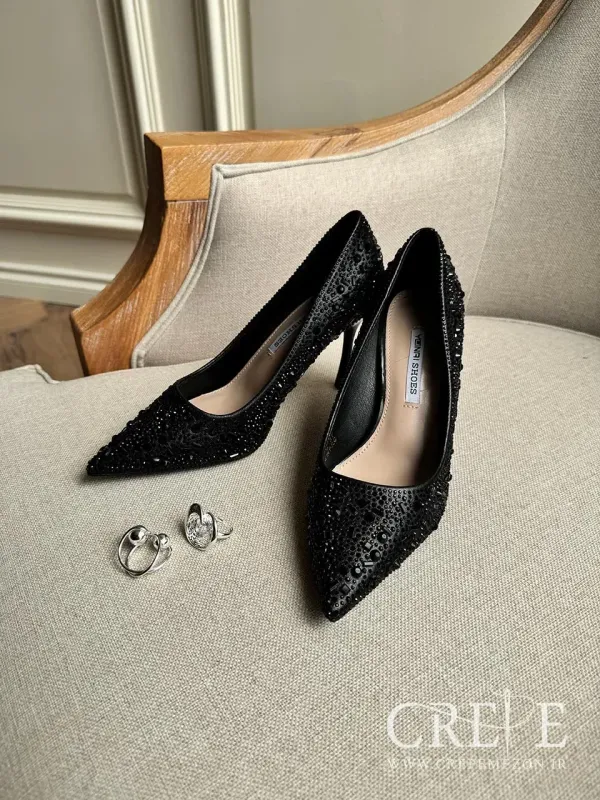 کفش نگینی پاشنه آینه ای 9.5 سانت