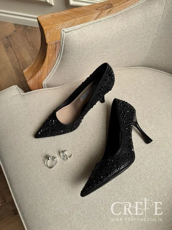 کفش نگینی پاشنه آینه ای 9.5 سانت