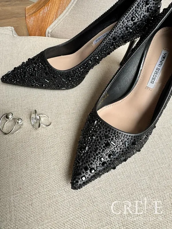 کفش نگینی پاشنه آینه ای 9.5 سانت