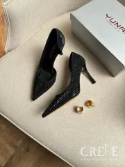 کفش بغل باز نگینی پاشنه 9 سانت
