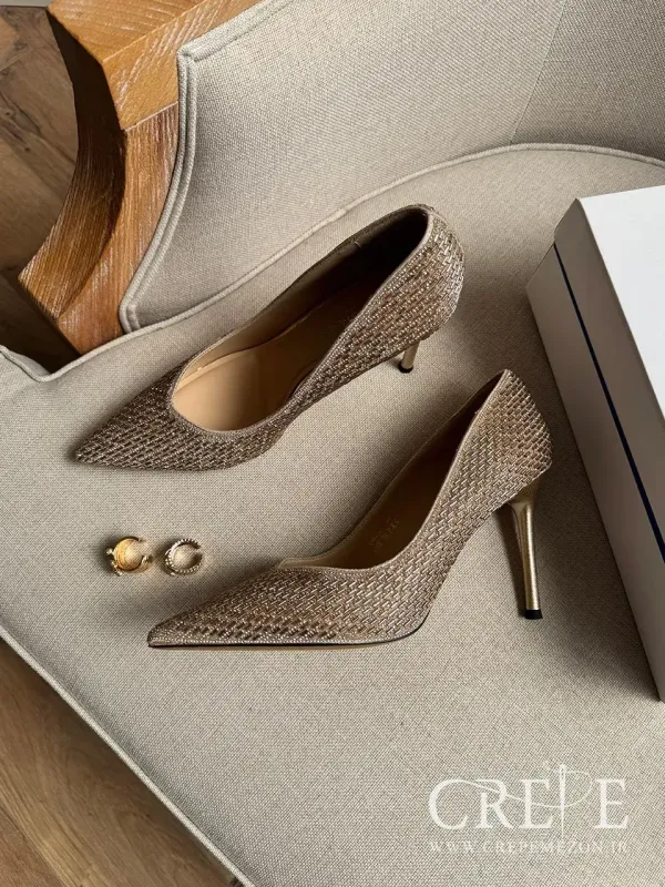 کفش پاشنه بلند تمام نگین