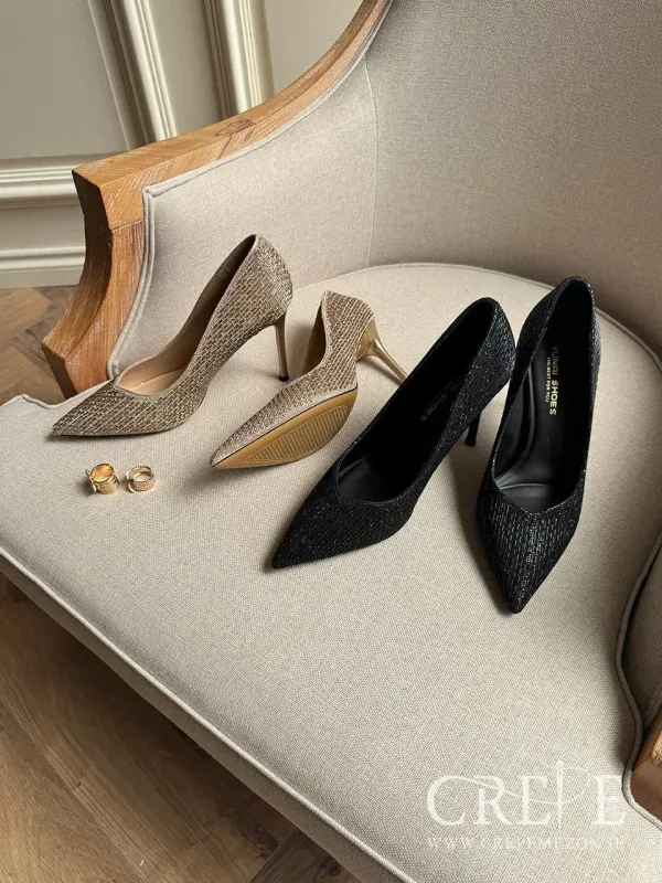 کفش پاشنه بلند تمام نگین