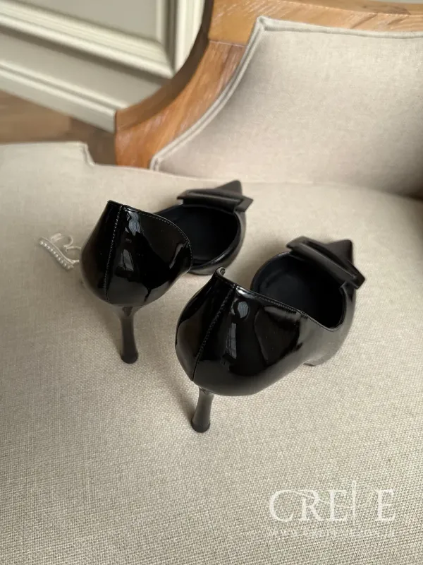 کفش ورنی بغل باز سگک مستطیل