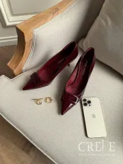 کفش ورنی سگک مستطیل پاشنه 7.5 سانت