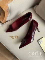 کفش ورنی سگک مستطیل پاشنه 7.5 سانت