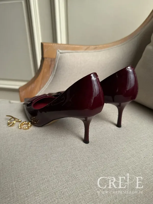 کفش ورنی سگک مستطیل پاشنه 7.5 سانت