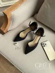 کفش نگین دار بغل باز پاشنه 7 سانت