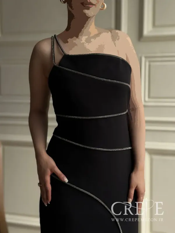 پیراهن کوتاه مغزی دوزی نگینی