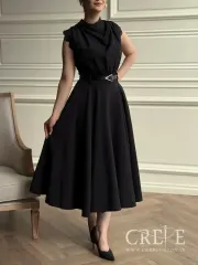 پیراهن کوتاه آستین حلقه حاشیه گیپور